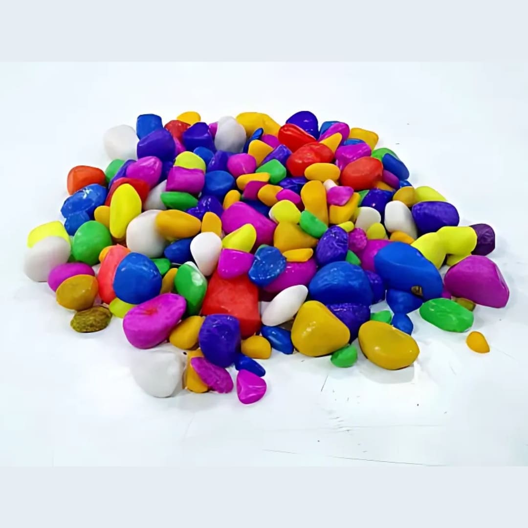 Multicolor stones 470 Gm Polished Asymmetrical Marble PebblesFor Garden Landscaping Asymmetrical Shape Multicolor Rough Texture Reusable