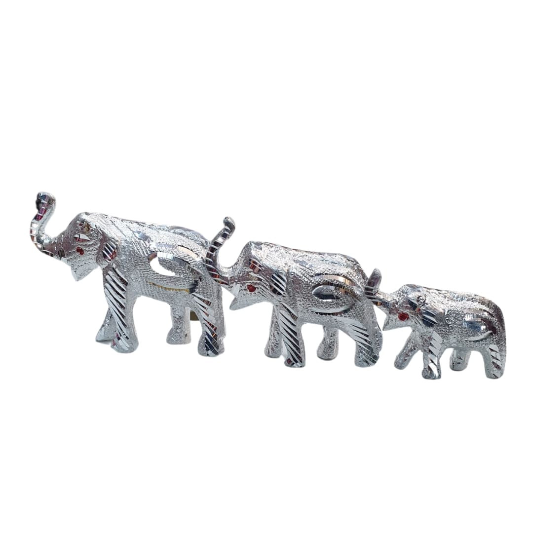Uphaar Craft Metal Trunk up Elephant Statues Set of 3 – Showpiece Metal Statue – Lucky Figurine- Home Décor Gifts Item